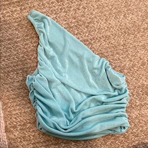 SHEIN Light Blue Ruched Tank Top